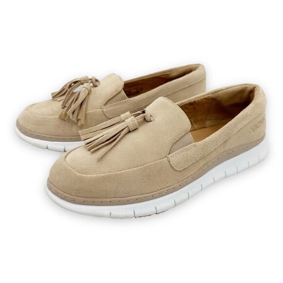 Vionic Fresh Quinn Sand Suede Tasseled‎ Slip On Comfort Loafers Size 6.5 - Picture 3 of 14
